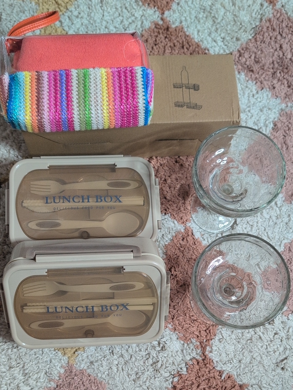Home Bundle - Shower Caddy, 2 Lunch Boxes, 2 Margarita Glasses & Hair Towel